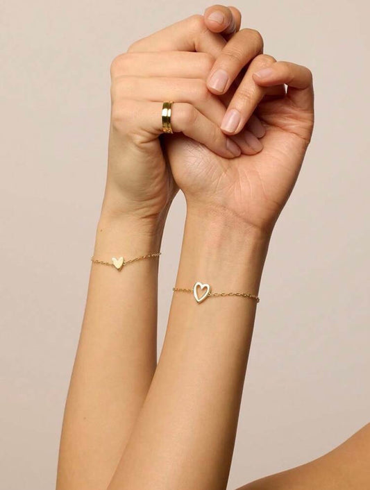 Matching heart charm bracelet