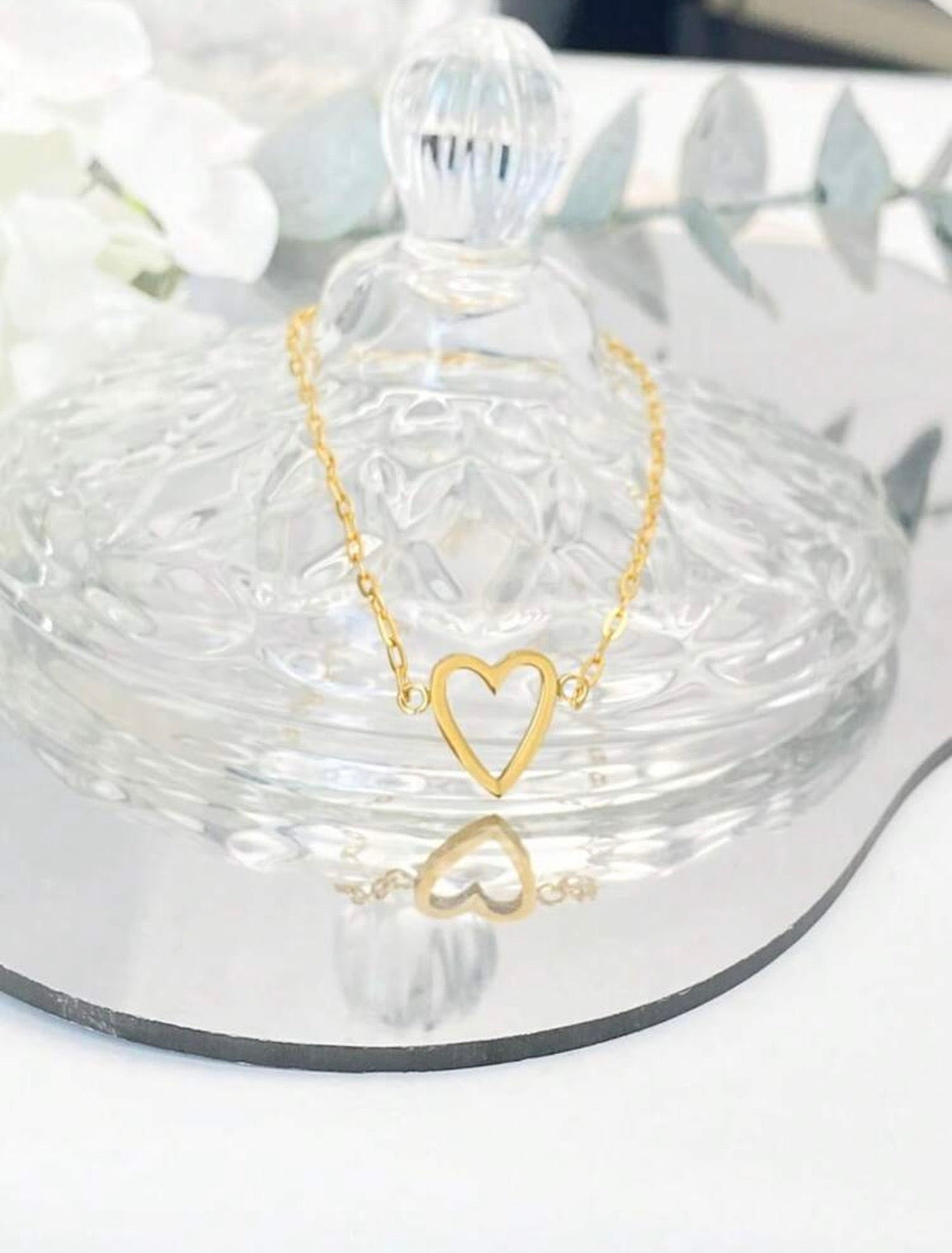 Matching heart charm bracelet
