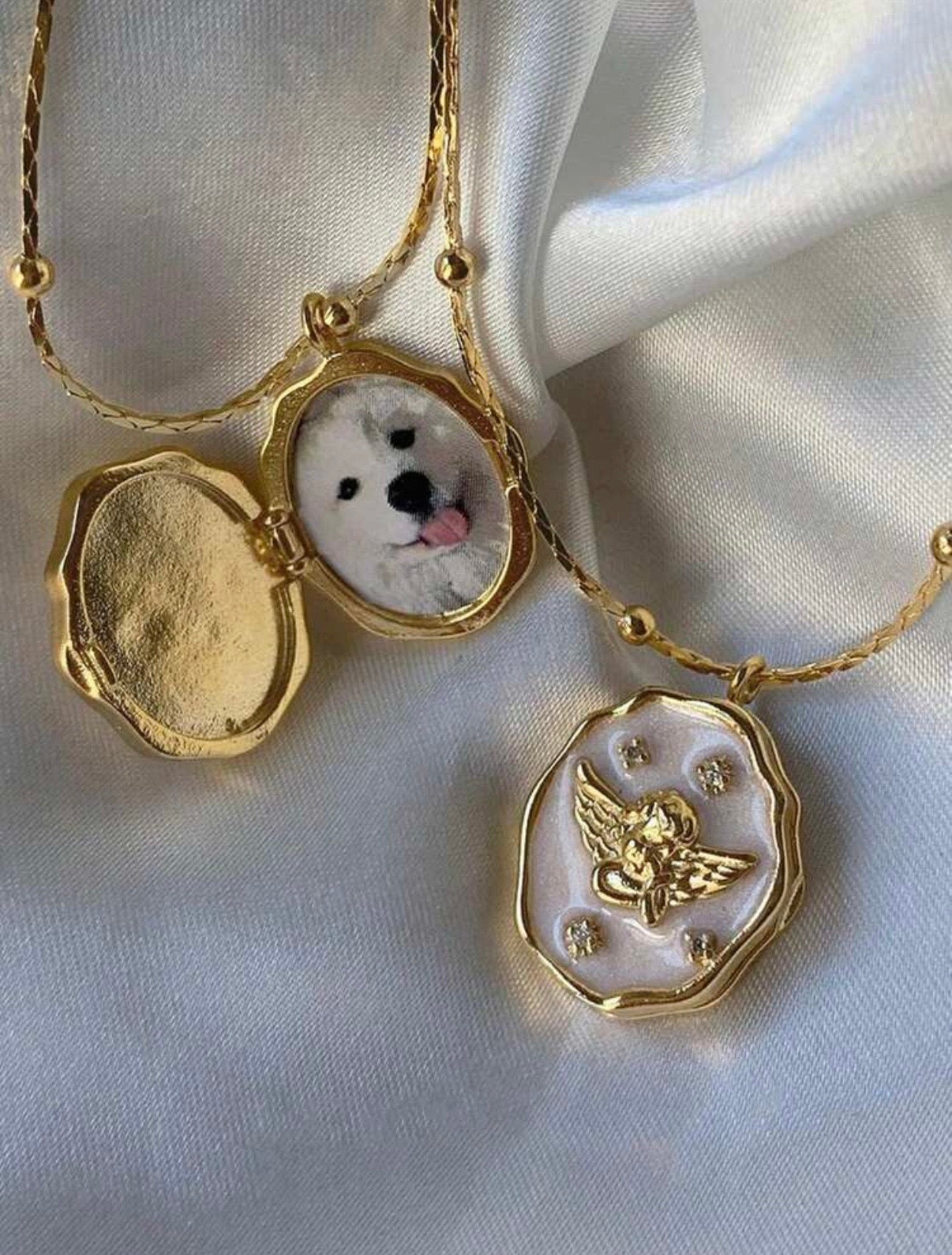 Angel locket necklace