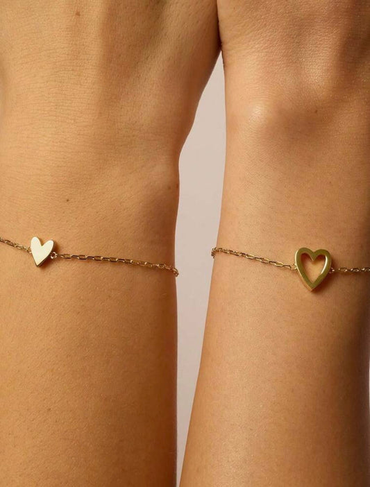 Matching heart charm bracelet