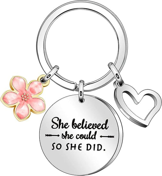 She Believed She Could So She Did Keychain