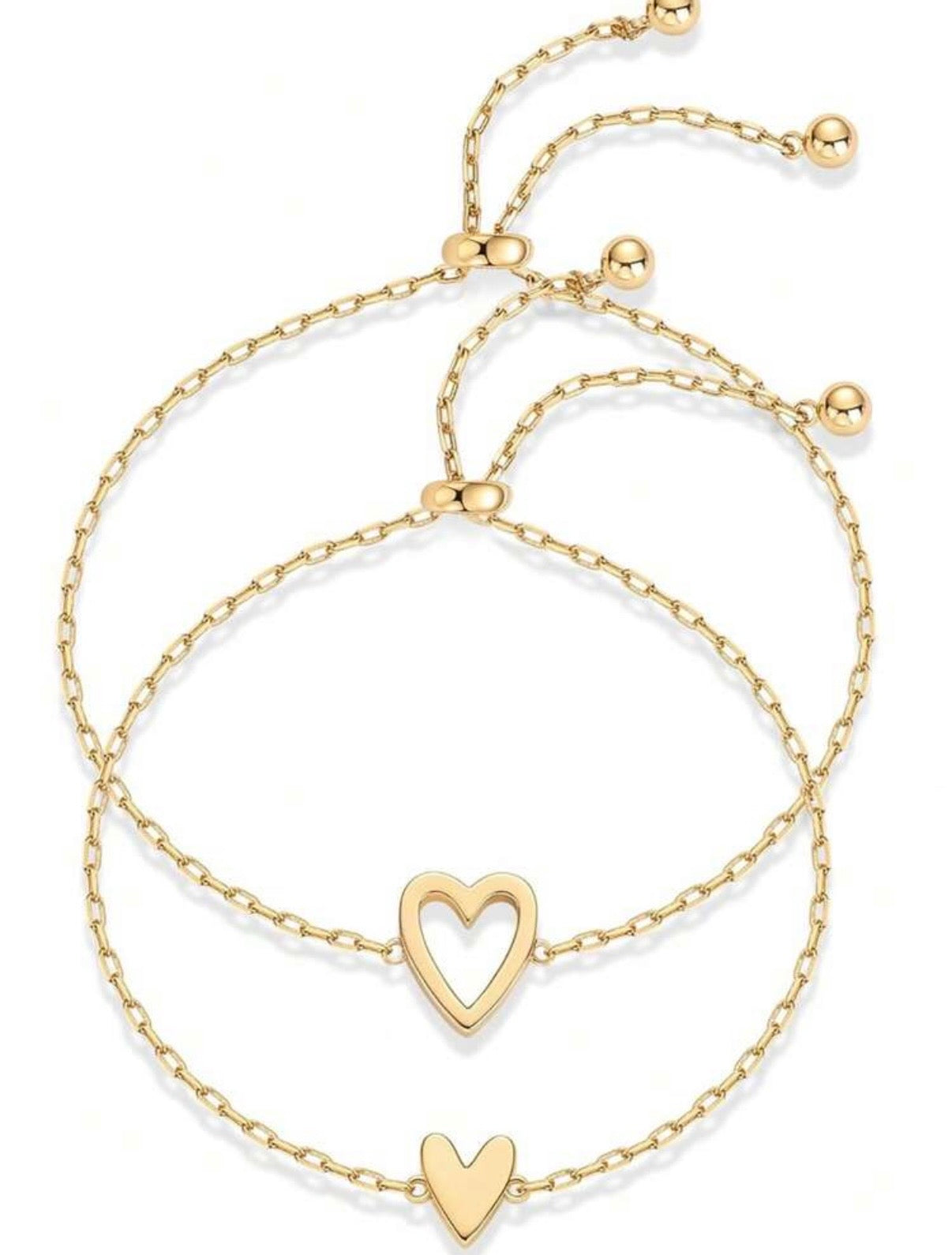 Matching heart charm bracelet