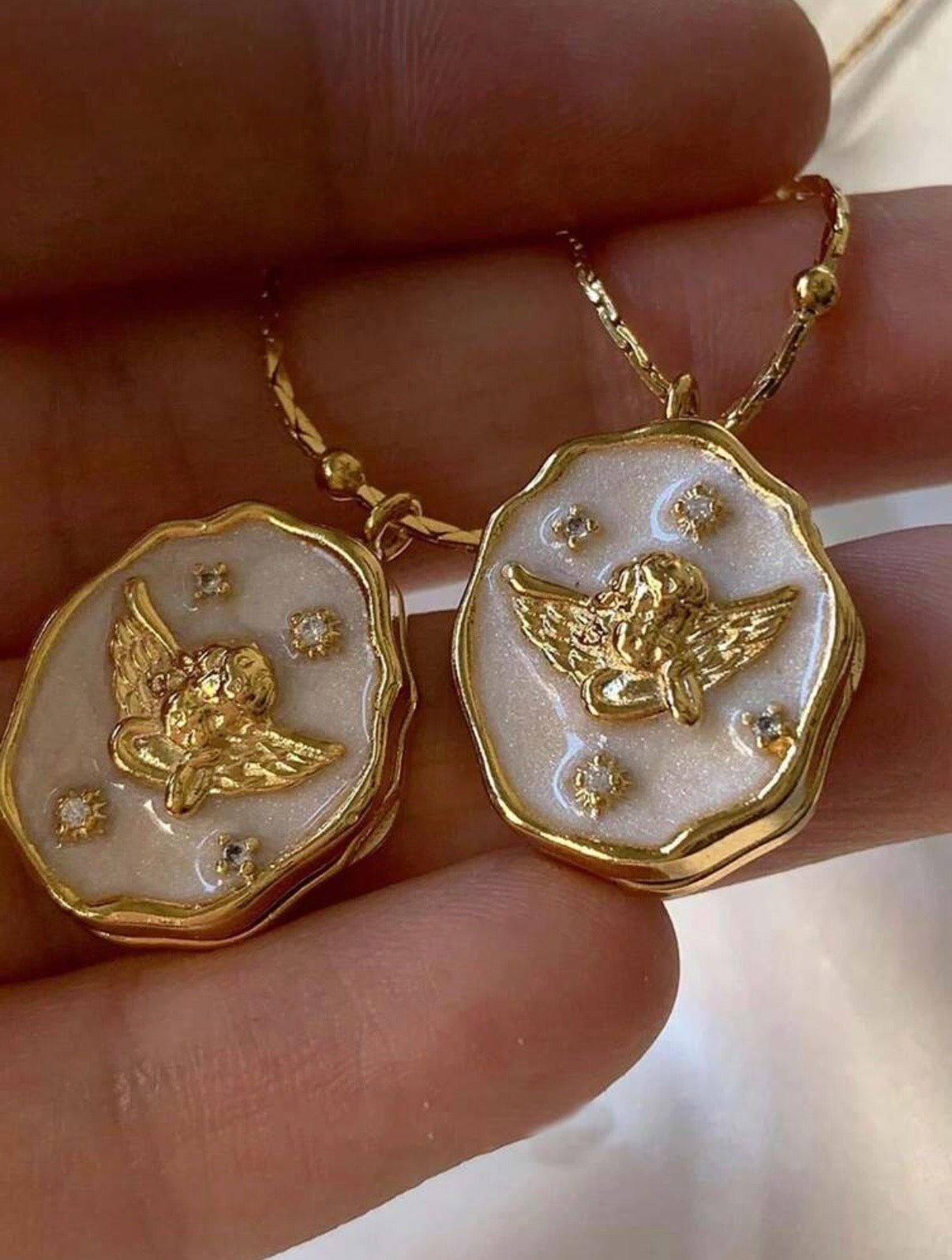 Angel locket necklace